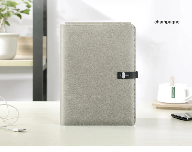 Бизнес Путешествия B5 сумка менеджера портативный padfolio ноутбук с power bank зарядное устройство провода и беспроводной зарядки iPad замок