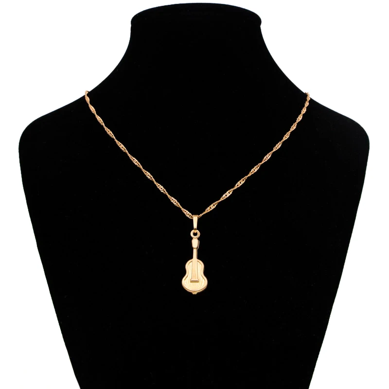 Европейская скрипка подвеска на золотой цепочке ожерелье для женщин Виолончель