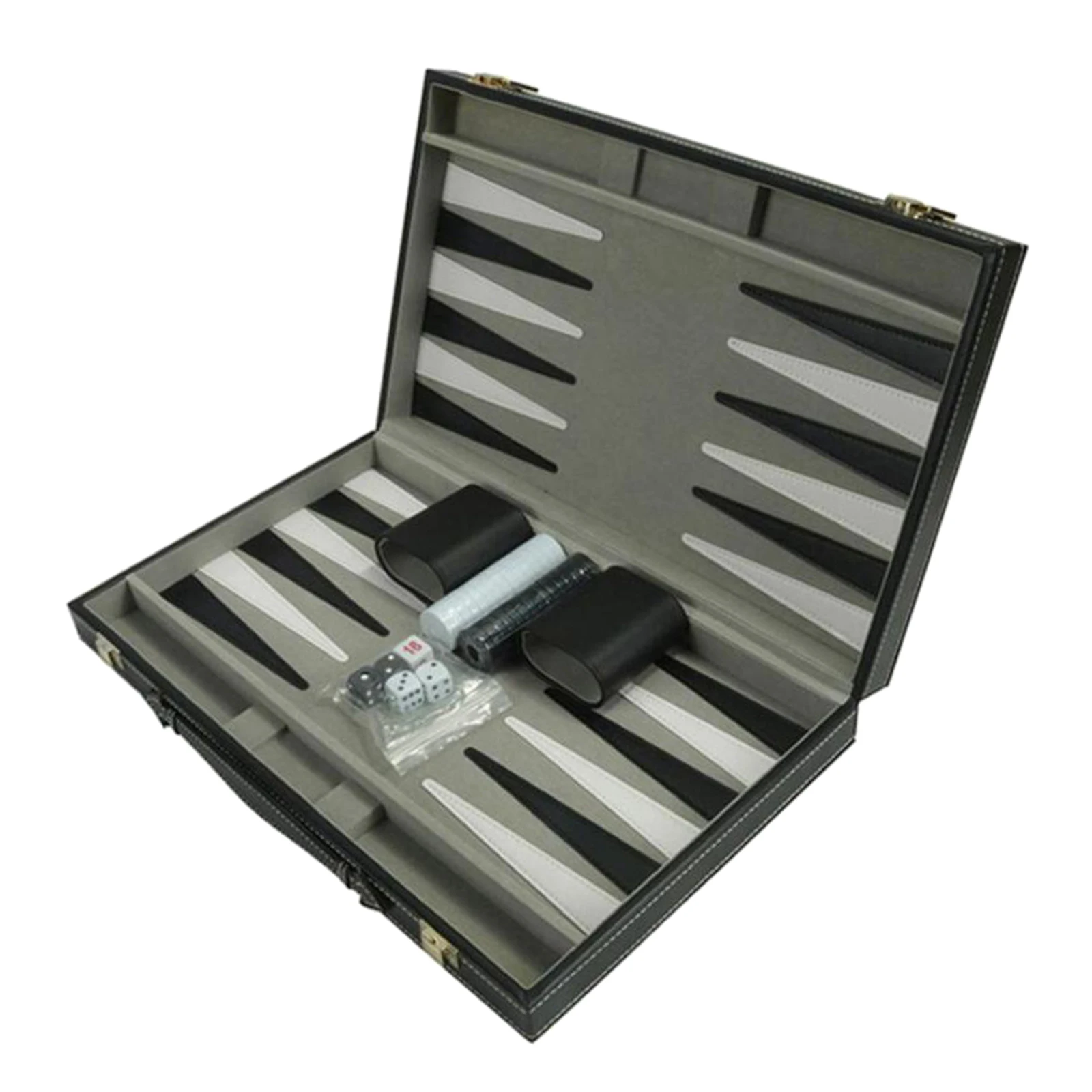 Foldable Chess Board Backgammon Set PU Leather Case Portable with Playing Pieces Nice Gifts | Games