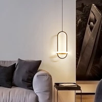 nordic modern minimalist bedside chandelier living room background wall bar led three color light source adjustable chandelier