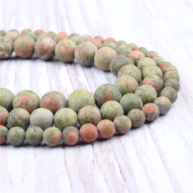 Матовый зеленый Натуральный камень бусины для самостоятельного изготовления