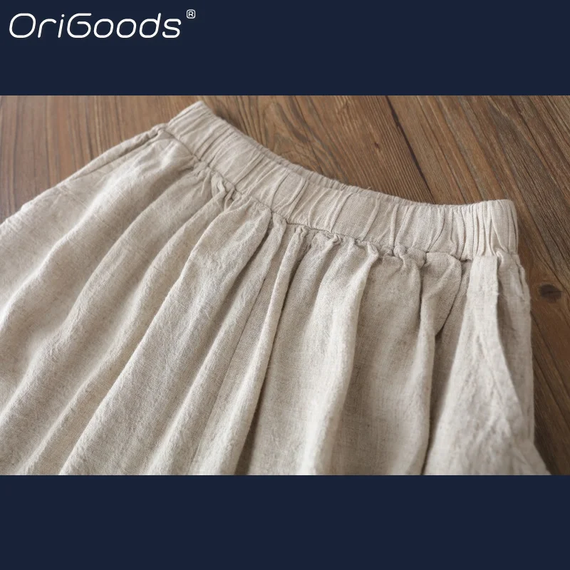 Оригинальные широкие брюки большого размера d для женщин льняные с широкими