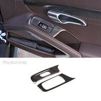 for porsche 911 718 2013 2021 real carbon fiber accessory protective shell car door window control panel decorative cover frame
