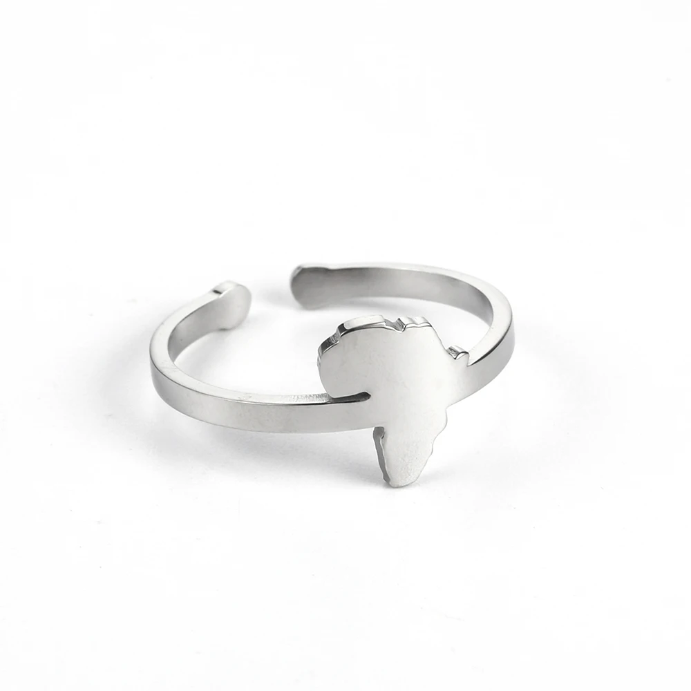 Мужское и женское кольцо из нержавеющей стали Золотое с картой Африки Подарки