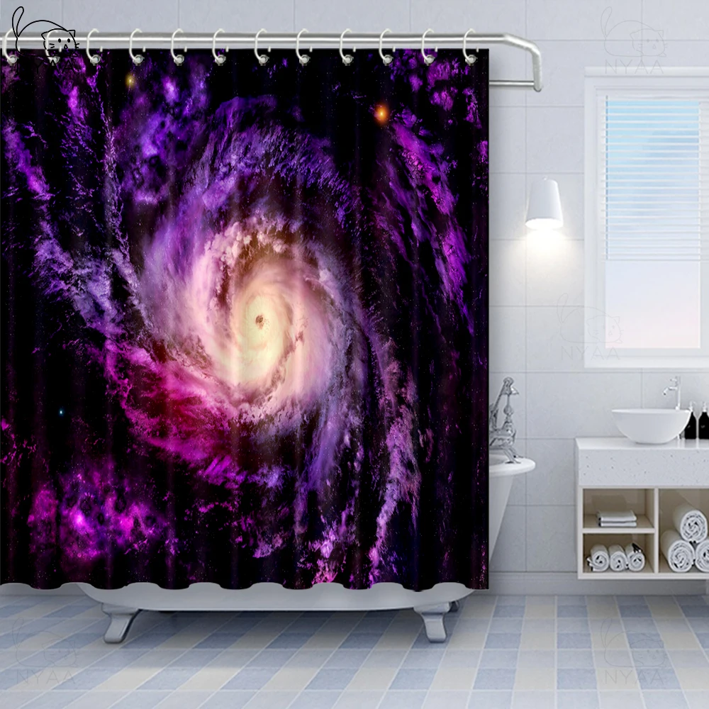 Vixm Ночная занавеска для душа Звездное наполнение Темное Небо яркая небесная тема