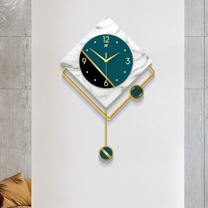 

Квадратные дизайнерские настенные часы, современное искусство, белый маятник, уникальные настенные часы, простые Промышленные часы для укр...