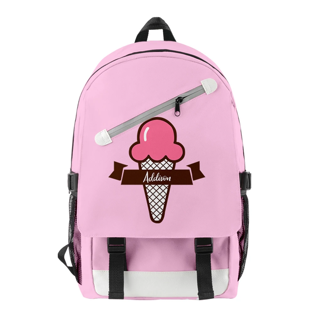 

Addison Rae Backpack Hip Hop Bag Milk Lady Zipper School Bag Men Travel Bag Computer Bag