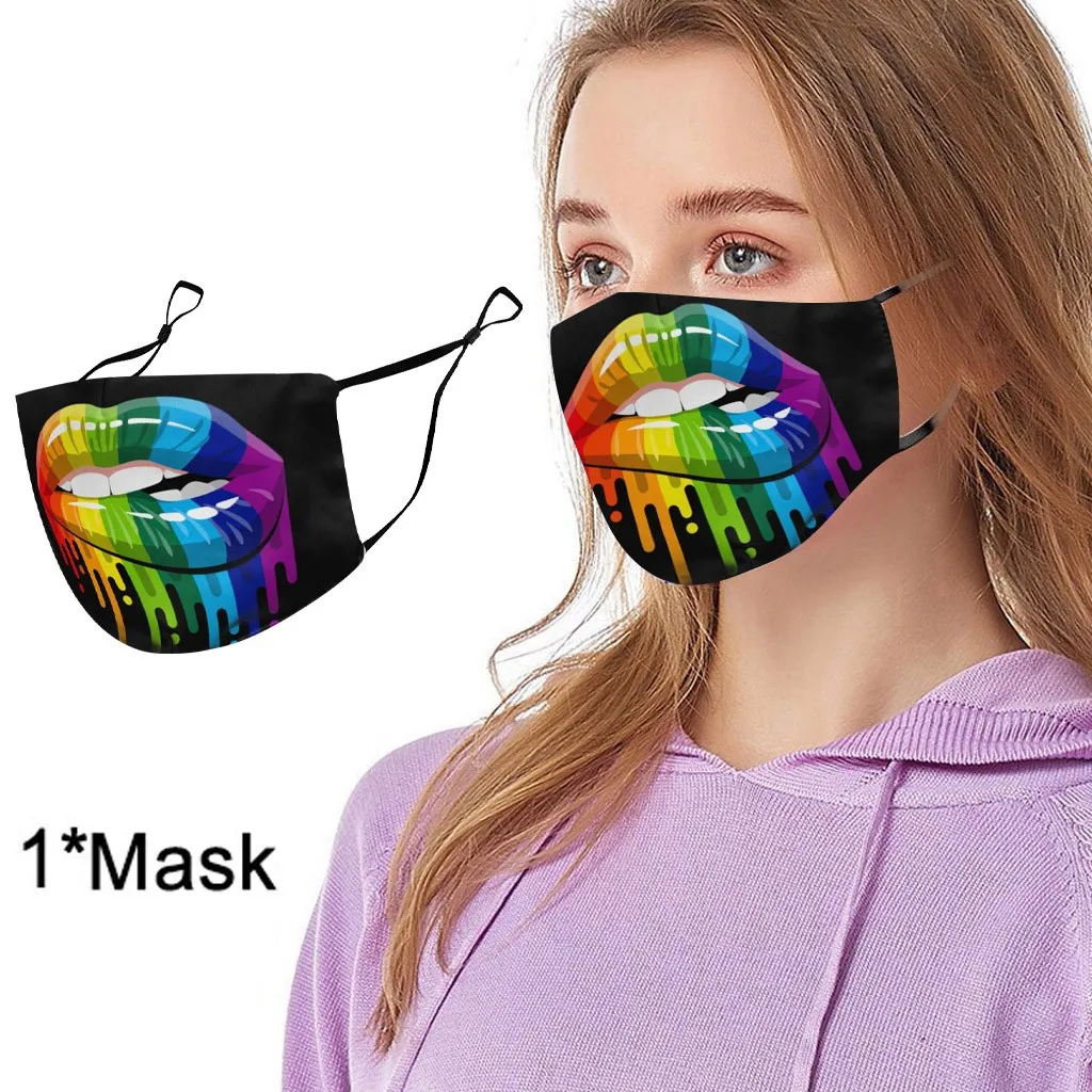 1 шт. свитер с рисунком в виде губ маска для Взрослых Смешные моющиеся