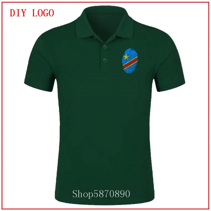 Мужская рубашка-поло с коротким рукавом красная принтом флага Конго 2020 | одежда