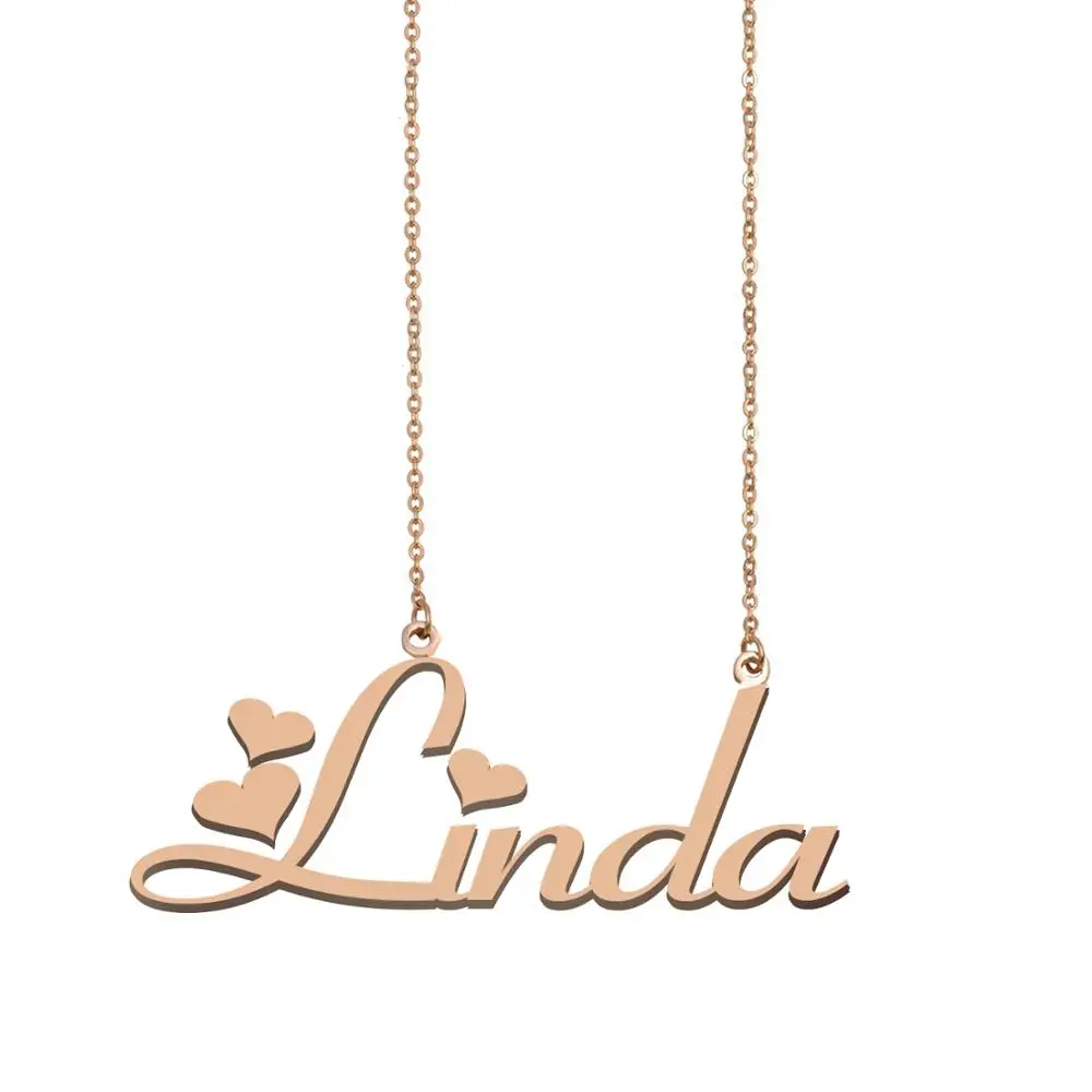 Linda имя ожерелье пользовательское для женщин девушек Лучшие Друзья День рождения