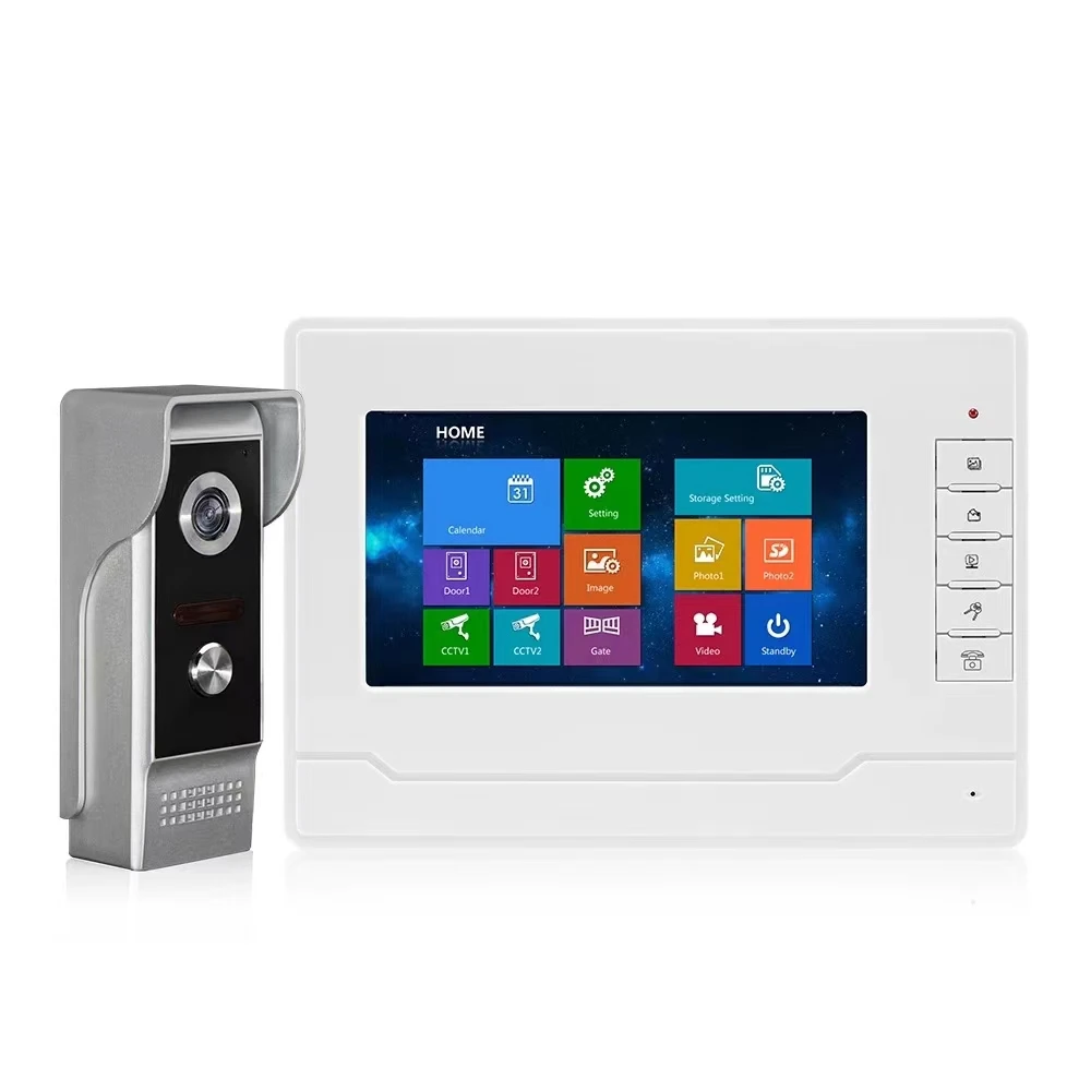 

Видеодомофон с сенсорным экраном 7 дюймов, видеодомофон для домашней системы безопасности, дверной звонок, моментальный снимок, запись видео, Новое поступление 2020