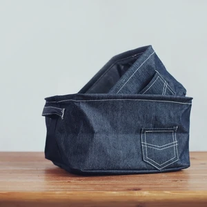 DUNXDECO, органайзер для игрушек, корзина для хранения тканевых книг в современном джинсовом стиле, простая коробка, аксессуары для стола, контейнер