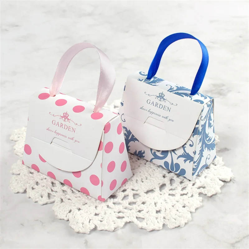 

10Pcs Mini Foldable Candy Storage Box Chocolate Container Cardboard Handbag Gift Case Lipstick Bag