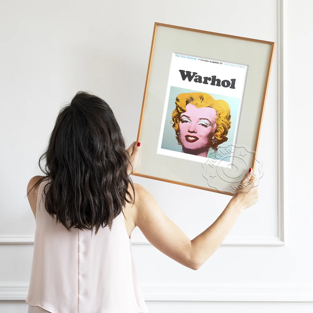 

Andy Warhol Exhibition Museum Poster, Marilyn Monroe Popular Art Prints Canvas, Warhol Bar Pub Club Modern Backdrop Wall Picture