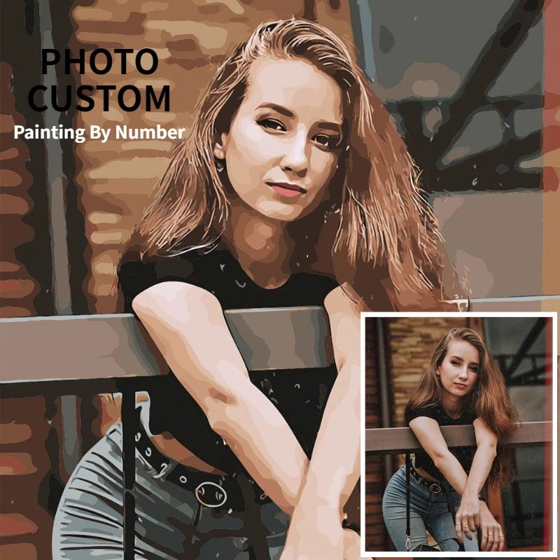 

HUACAN индивидуальная фотография Индивидуальные DIY живопись по номерам рисунок Раскраска по номерам акрил для взрослых Безрамное