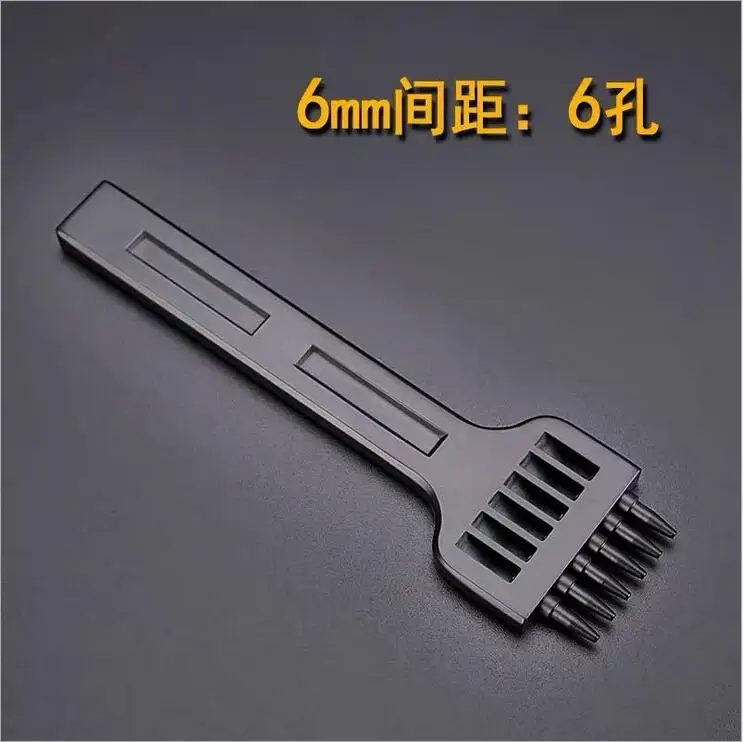 

CN DIY Leather Round Row Punching Tool 3/4/5/6mm Spacing Hole Punches Lacing Stitching Hand Sewing Thread Tools