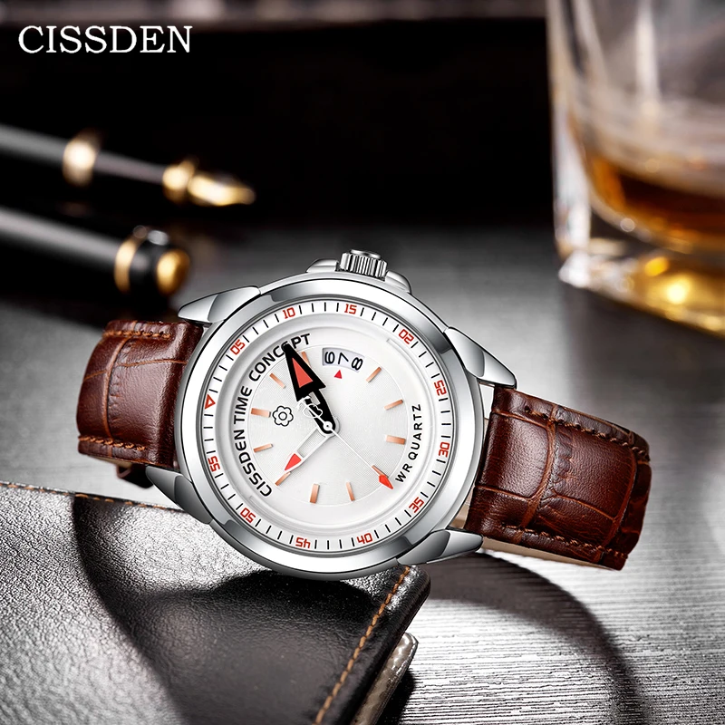 Часы CISSDEN мужские с хронографом модные повседневные спортивные брендовые