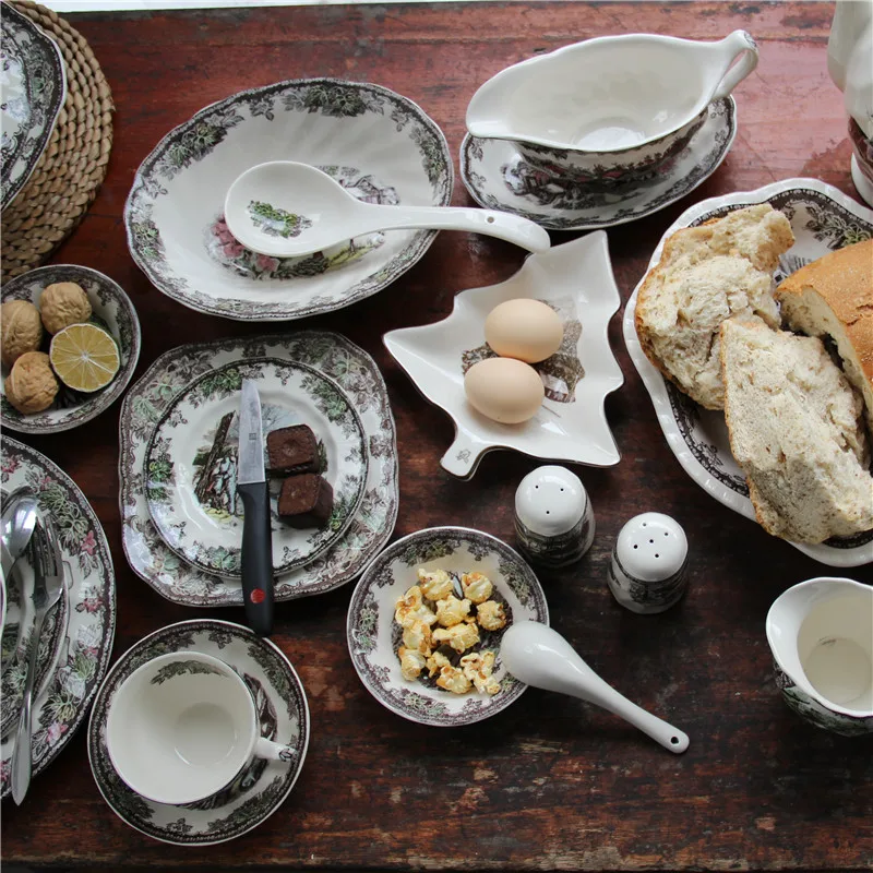 Усадьба серии Керамические Тарелки Посуда и тарелки наборы посуда тарелка лапша