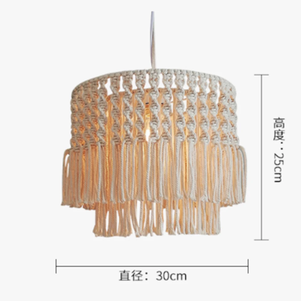 

Handmade Cotton Rope Boho Macrame Lamp Cover Boho Ornament Decor Lampshade Macrame Woven Tapestry