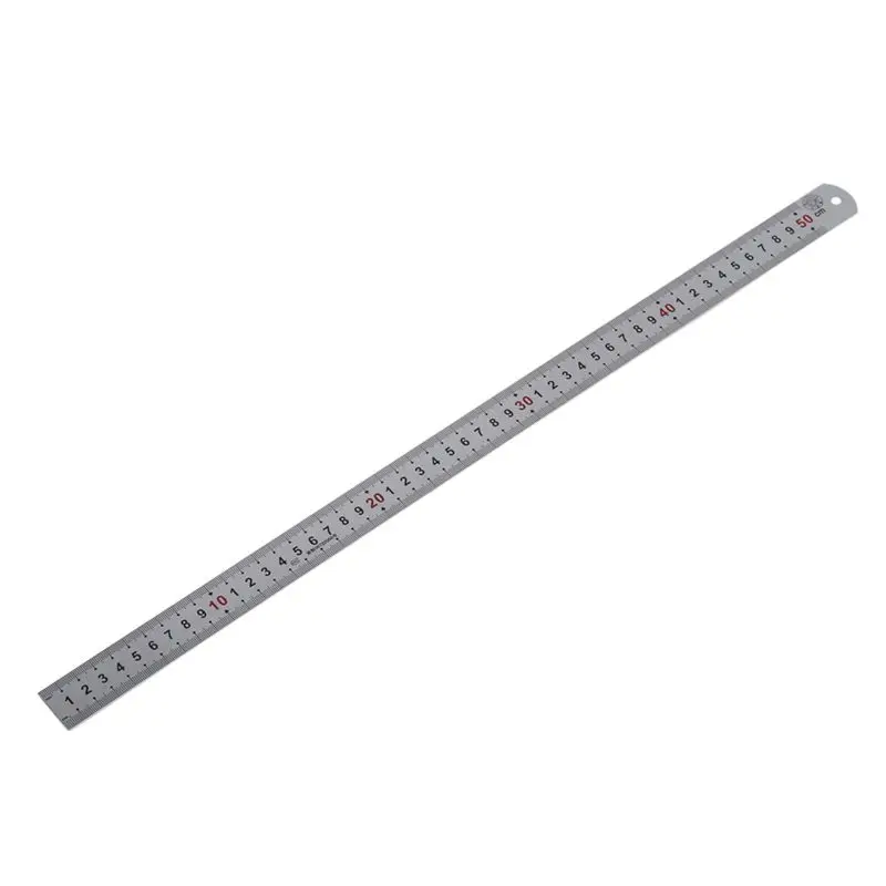 

Double Side Scale Stainless Steel Straight Ruler Measuring Tool 50cm
