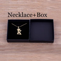 necklace gift box luxury copper zircon a z crown alphabet chain necklace punk hip hop style fashion woman man initial jewelry