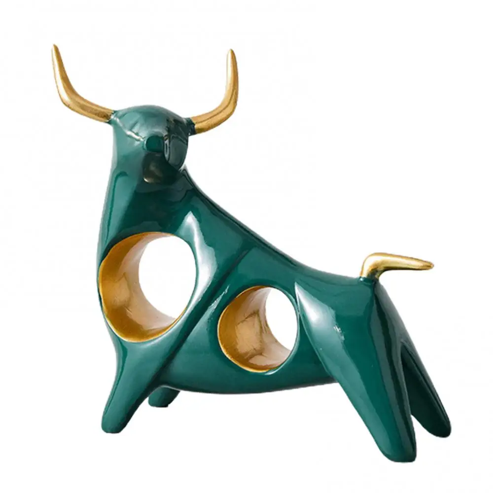 

60% Dropshipping!!Ox Shape Resin Crafts Fortune Luck Desktop Ornaments Home Decor New Year Gift