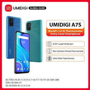 umidigi a7s 6 53 screen smart phone 32gb 4150mah triple camera global version cellphone infrared temperature sensor in stock free global shipping