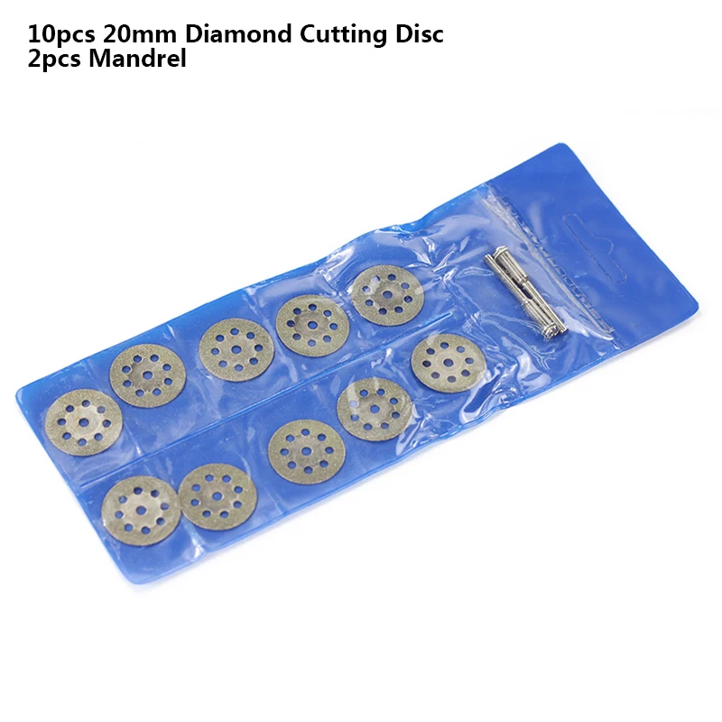 10pcs 20mm 10 шт. 20 мм/22 мм/25/30 мм Мини Алмазные Dremel отрезной диск с оправки полотна циркулярной пилы алмазное шлифовальное колесо комплект принадлежностей для вращающихся инструментов Dremel - Цвет: 10pcs 20mm