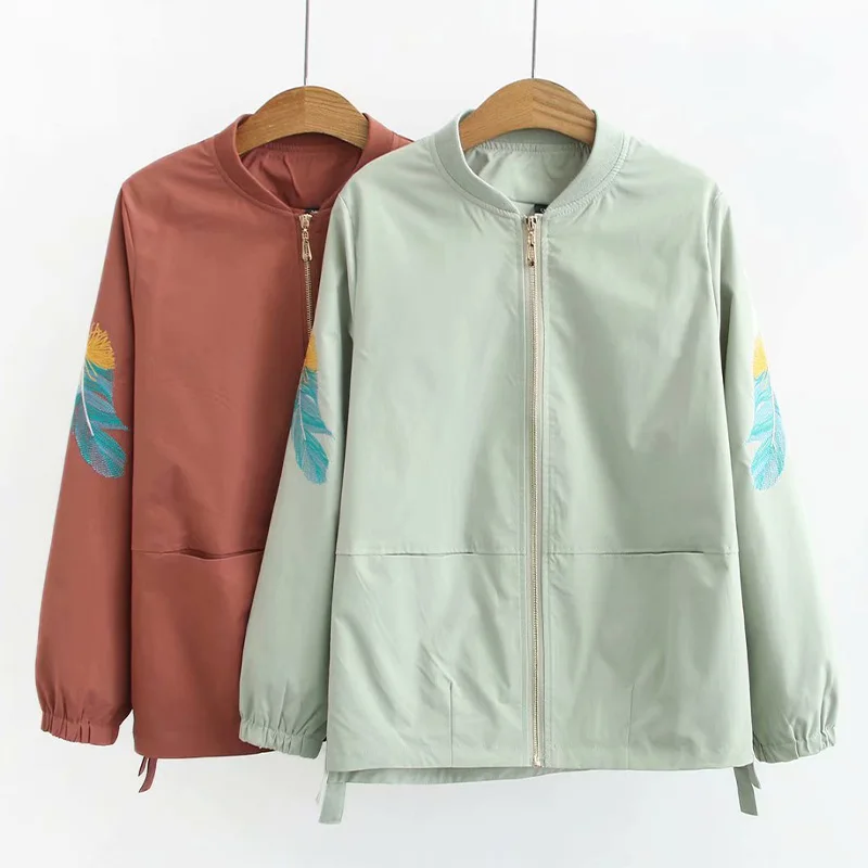 

Женская куртка с карманами на молнии свободного размера плюс 5XL, повседневная Осенняя ветровка, новинка 2020