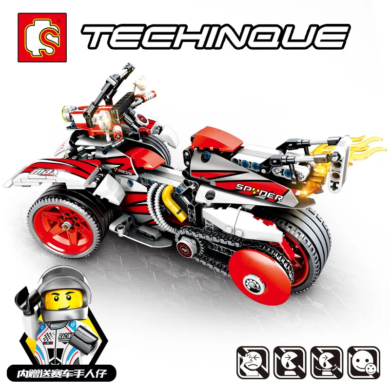 

701700 511pcs Technic Series Bombardier Motor Pullback Racing Motorcycle Building Block Toy Brocks Birthday Gifts For Kida
