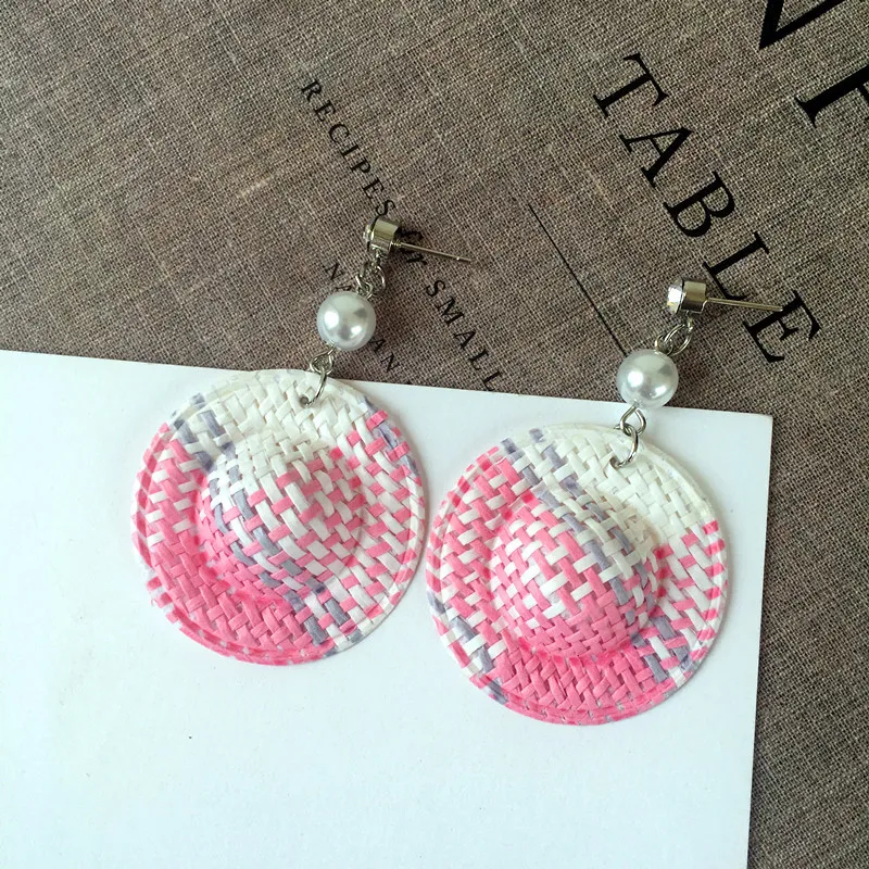 Народные серьги ручной работы в форме соломенной шляпы жемчужные женская мода