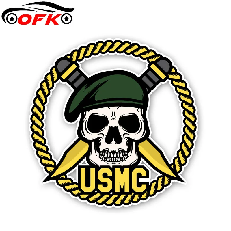 

Креативная наклейка USMC с черепом, головой, автомобильная наклейка, аксессуары для шлема, 12,5 см * 12,5 см