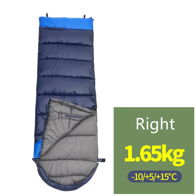 Blue 1.65kg (Right) Водонепроницаемый дорожный спальный мешок на молнии, ветронепроницаемый конверт для путешествий, походный мешок для путешествий на открытом воздухе Hikin - Цвет: Blue 1.65kg (Right)