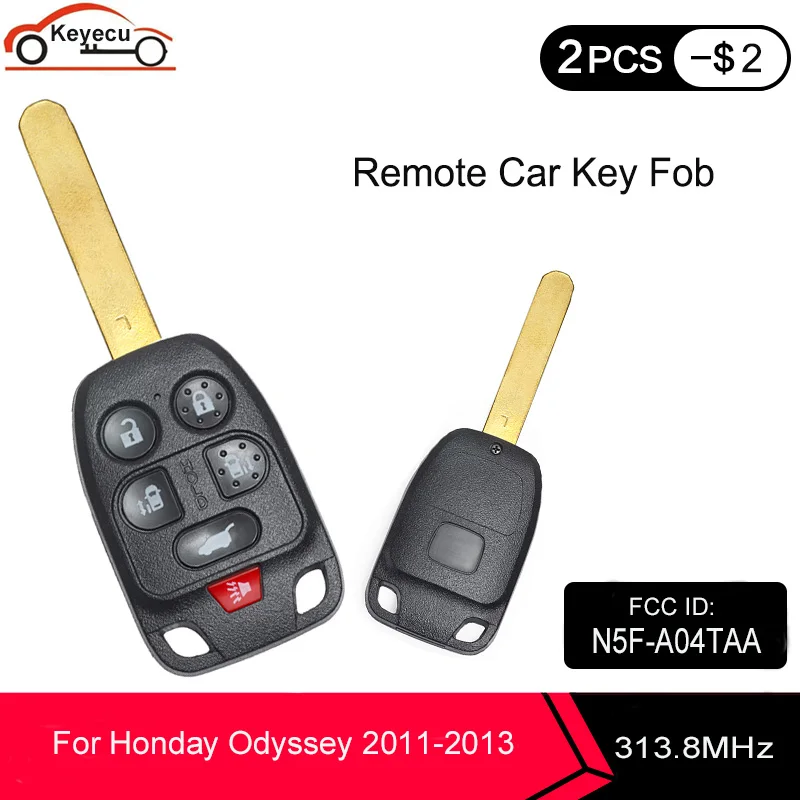 KEYECU дистанционное управление Автомобильный ключ-5 1/ 6 кнопок и 313 8 МГц-FOB для Honda