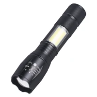 bright t6 led flashlight 5 lighting mode torch super bright cob side light lantern waterproof usb charging