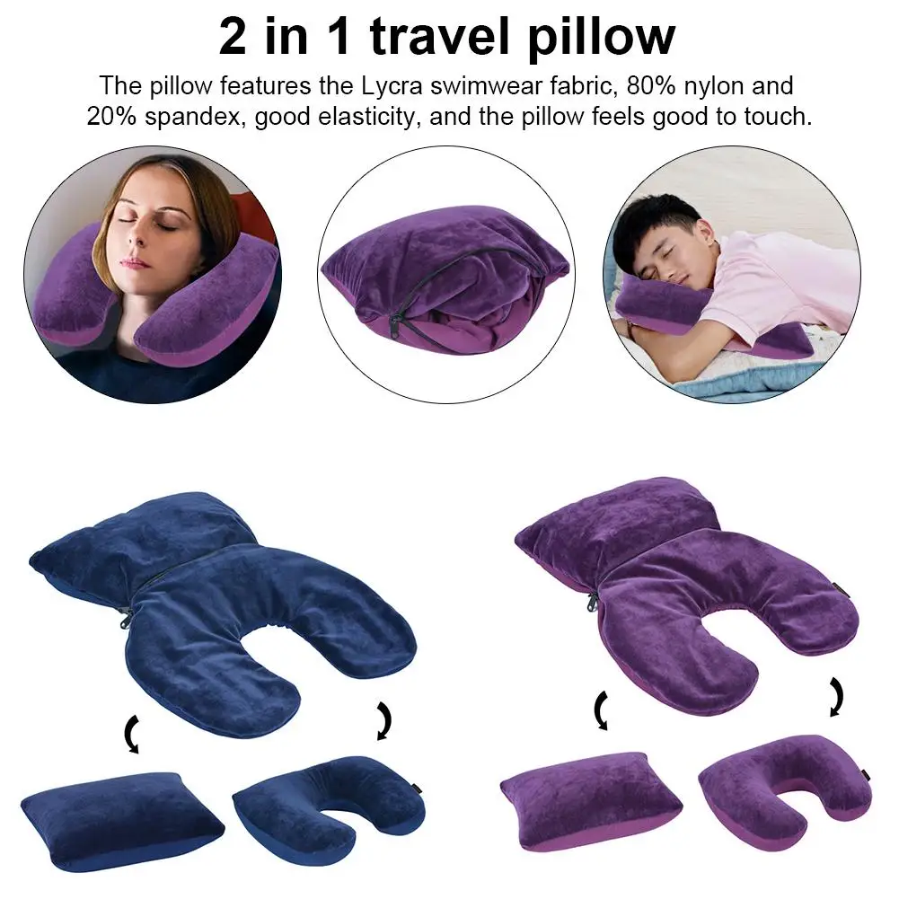

2 In 1 Pillow Reversible Pillow Travel Airplane Pillow Versatile Neck Body Deformable U Shape Pillow