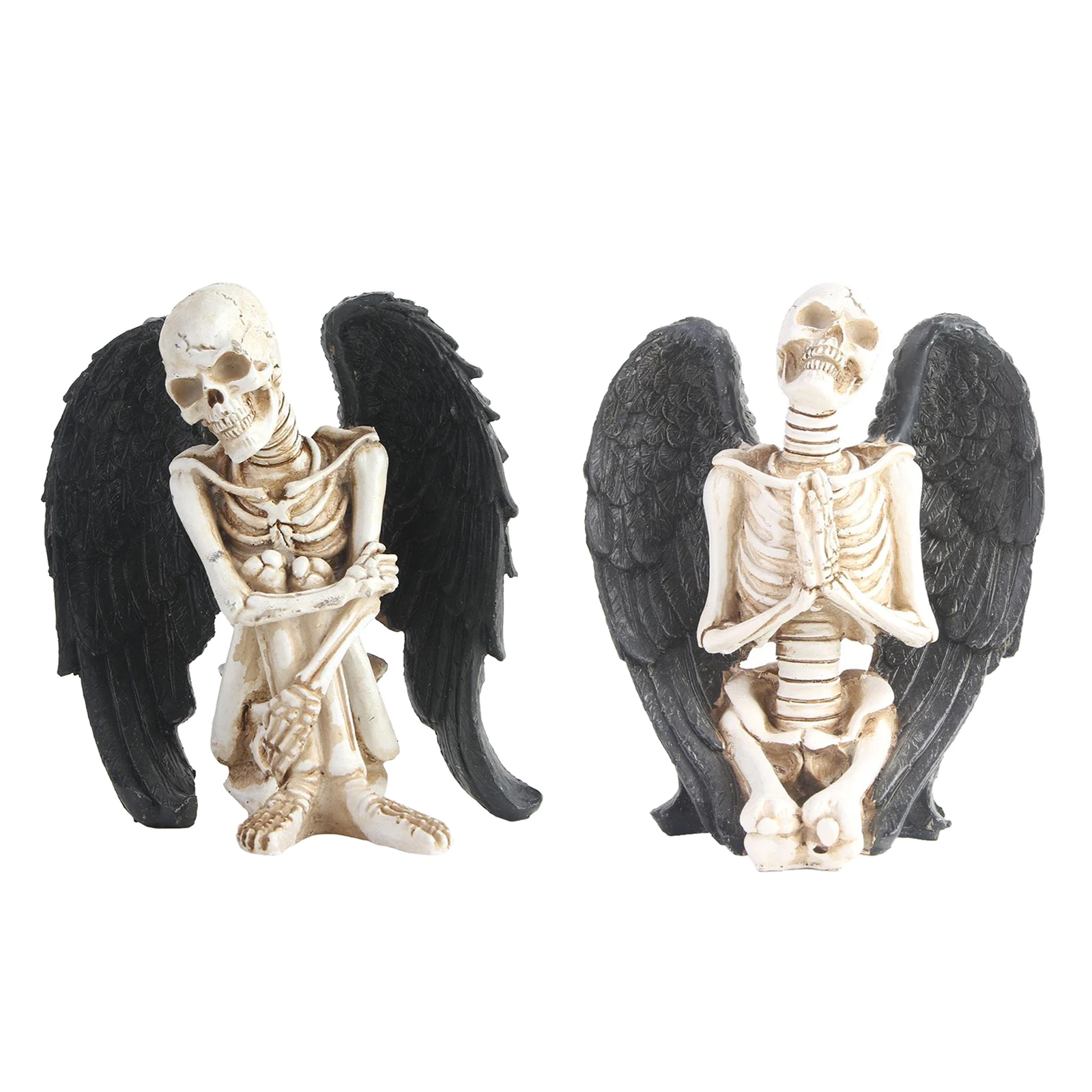 Статуя черепа из смолы с крыльями ангела скульптура тела модель Декор
