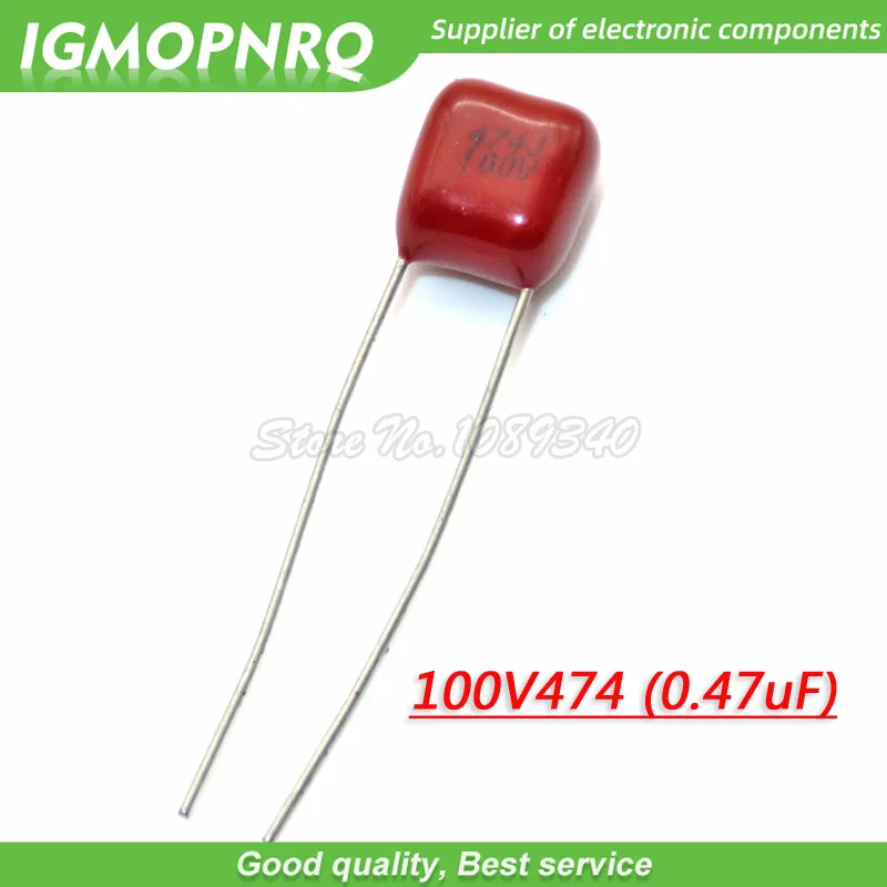 10 шт. 100V474J 0 47 мкФ 5% шаг 5 мм 470nf 474 100V CBB P5 полипропиленовый пленочный