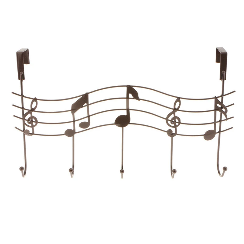 

Over The Door Hanger Rack 5 Hooks Home Office Bathroom Coat Towel Musical Note ADW889