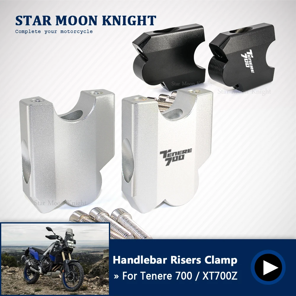 

For Yamaha Tenere 700 Tenere700 XT700Z XTZ 700 T7 T700 2019 - Motorcycle HandleBar Riser Handle Bar Mount Clamp Adapter