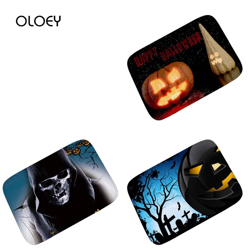 40*60 см Коврик для пола в стиле Хэллоуина с черепом нескользящий мягкий коврик