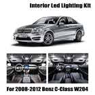 15 лампочек без ошибок, светодиодный внутренний купольный потолочный светильник для карты, комплект ламп для грузового номерного знака для 2008-2012 Mercedes Benz C-Class W204