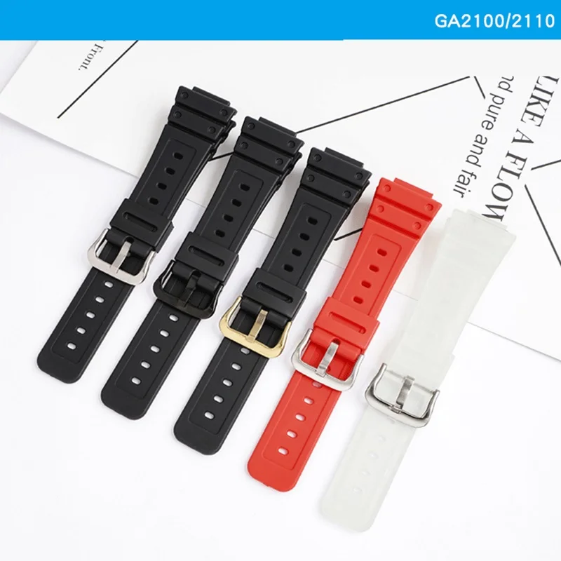 

Ремешок резиновый для Casio g-shock GA2100 GA-2100 GA2110, высококачественный мужской спортивный браслет для наручных часов с золотой пряжкой