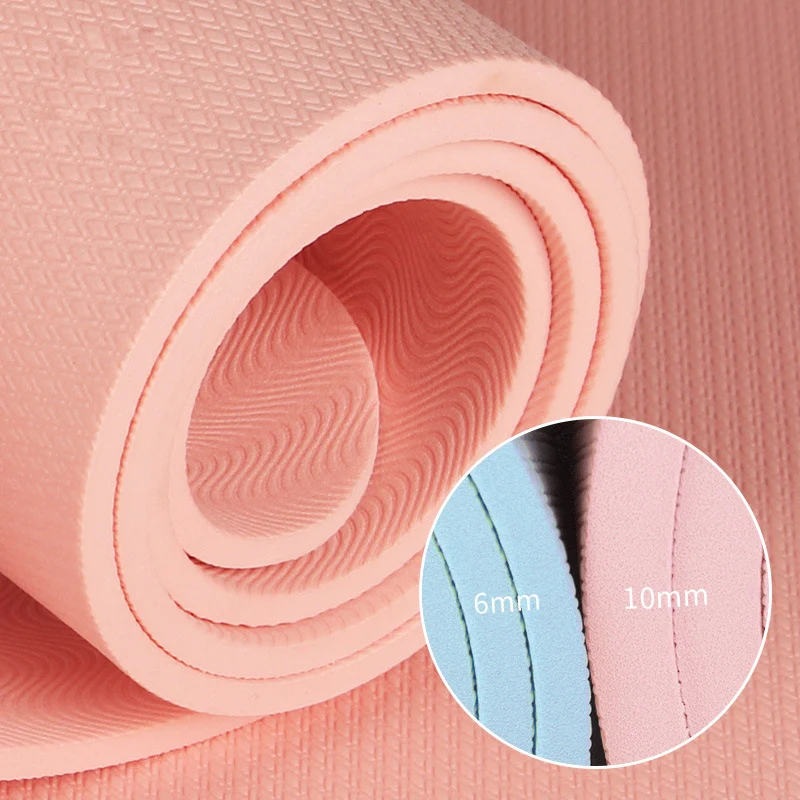 Утолщенный нескользящий коврик из ТПЭ для занятий йогой 6 мм 10 | Спорт и