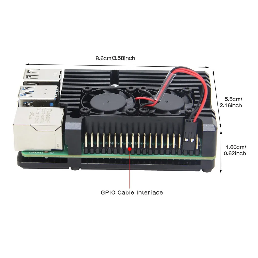 Чехол Raspberry Pi 4 Model B Защитный корпус из алюминиевого сплава с пассивным