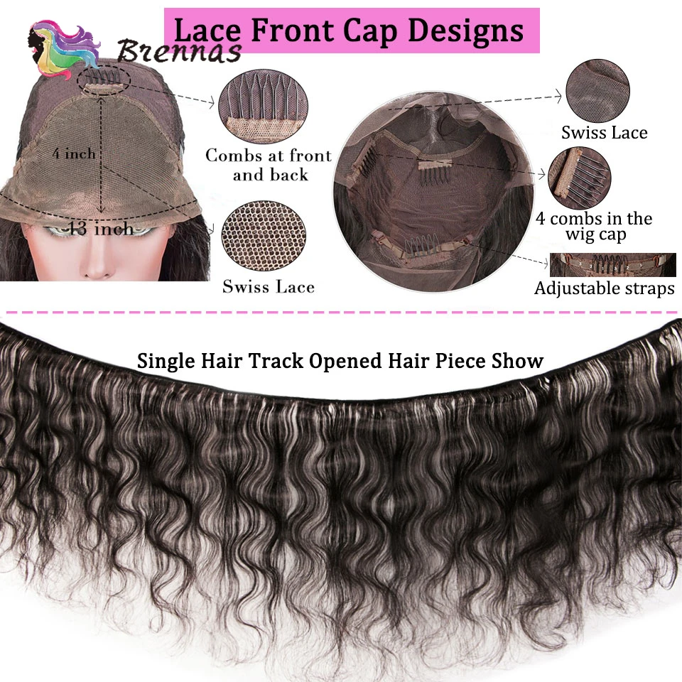 Накладные волосы на шнурках 13х4 натуральные волнистые для женщин 8 16