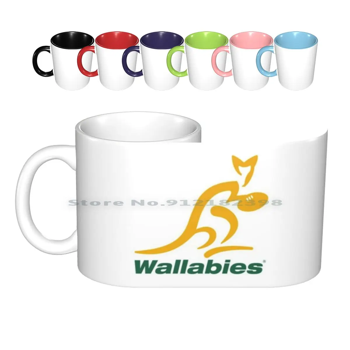 

Керамические кружки Wallabies, кофейные чашки, кружка для молочного чая, австралийский регби, чай, испытание на стену