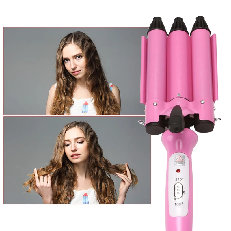 3 баррель зажим Волна Щипцы для завивки волос Яйцо ролл палочки ролики бигуди
