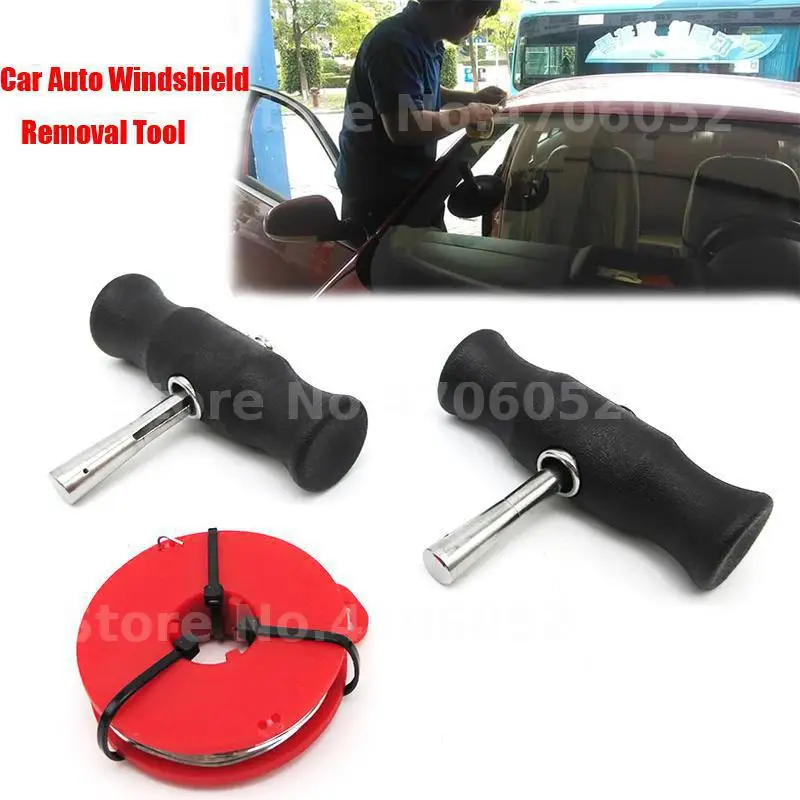 

Car Auto Windshield Removal Tool Windscreen Window Glass Cutting Wire + Handles Kit