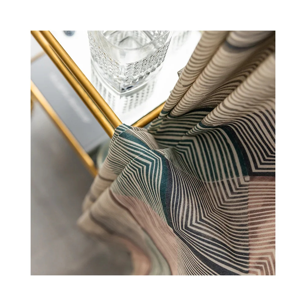 

Modern Simple Polyester Cotton Textured Printing Curtains for Living Dining Room Bedroom.